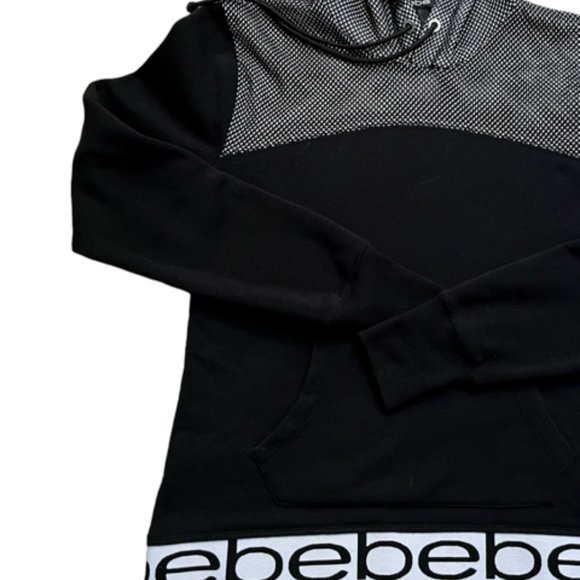 bebe black net hoodie size Small - Picture 2 of 3